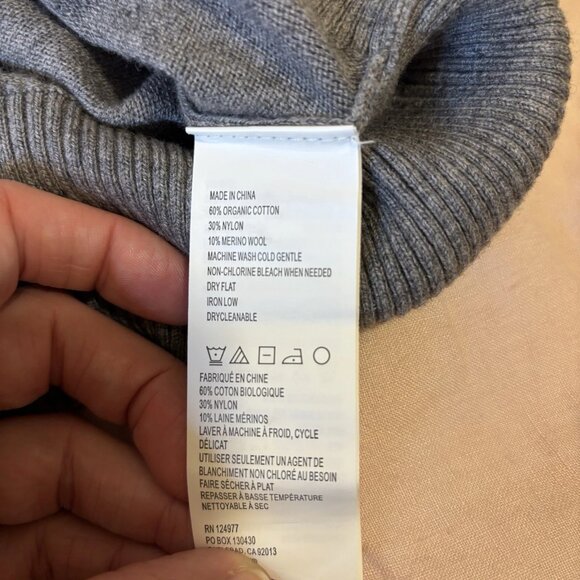 Prana Women's Havaar Colorblock Long Sleeve Sweater Gray Wool Blend Size XS #252 - Picture 7 of 7